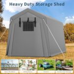 ChicCoutured 7x12FT Portable Outdoor Garage, Waterproof & UV-Resistant Portable Storage Shed with 2 Roll-Up Doors, Carport Tent for Motorcycle, Bike, and Tools - Image 4