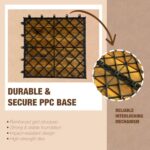 10 pcs Premium Acacia Wood Interlocking Decking Tiles – 12x12x0.9in Weatherproof Patio Flooring Outdoor – Interlocking Deck Tiles for Balcony, Backyar & Poolside, All-Weather Use (Golden Teak Finish) - Image 7