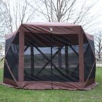Backyard Expressions 12' x 12' Pop Up 6 Sided Portable Hub Gazebo Screen Canopy Tent with Ground Stakes & Carry Bag - Image 2