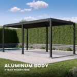 MIRADOR 111S Louvered Pergola Gazebo, 10Ft x 20Ft, Full Aluminum Frame, Adjustable Roof, Outdoor, Durable, White - Image 2