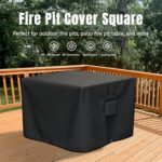 SHINESTAR Square Fire Pit Cover, Fits for 28-32 Inch Fire Pit Table, Waterproof and Windproof, 32 x 32 x 24 Inches, Black - Image 2