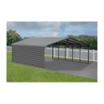 Arrow 1-Sided 20x24x9 Galvanized Steel Carport Kit - Charcoal (CPHC202409ECL1) - Image 3