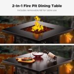Ciays 32Inch Propane Fire Pit Table, 50,000 BTU Outdoor Gas Fire Pit Table CSA-Certified for Outside Patio with Removable Lid and Lava Rocks, Smoke-Free Burning, Parties, Backyard, Garden - Image 3
