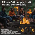 Sunnydaze Crossweave Outdoor Fire Pit - Wood-Burning Fire Pit for Outside with Spark Screen, Poker and Round Cover - 36-Inch - Black - Image 2