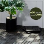 VICTORY RELAX Acacia Wood Decking Tiles 9PCS - Easy Snap Interlocking Deck Tiles for Patio Poolside Balcony Decor - All Weather Waterproof Flooring for Indoor & Outdoor (Round Joints) - Image 7