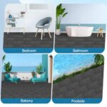 ToLanbbt Plastic Interlocking Deck Tiles 27 Pack 12"x12" Waterproof Indoor Outdoor Composite Patio Flooring Decking Tiles All Weather Use for Patio Porch Balcony Backyard Poolside, Dark Grey - Image 8