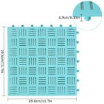 12Pack 12" x 12" Interlocking Rubber Floor Tiles PVC Drainage Mat Pool Mats for Floor, Modular Interlocking Cushion Mat Shower Mat Non Slip for Bath, Deck, Drain, Pool, Patio, Balcony, Kennel, Blue - Image 3