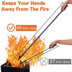 Fire Pit Poker, 46 Inch Extra Long Outdoor Fire Poker for Fireplace, Fire Pit, Campfire, Wood Stove and Indoor Use, Heavy Duty Wrought Steel Campfire Poker Tool, Rust-Resistant Black Finish - Image 2
