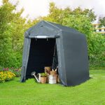ADVANCE OUTDOOR 6X8 ft Outdoor Portable Storage Shelter Shed with 2 Rolled up Zipper Doors & Vents Carport for Motorcycle Waterproof and UV Resistant Portable Garage Kit Tent, Gray - Image 8