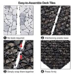 PURE ERA Natural Real Stone Interlocking Floor Deck Tiles Indoor Outdoor Use 12"x12" (4Pcs, 4 sq. Ft, Sliced Grey and White)- Great Upgrade to Patio Backyard Pathway - Image 7