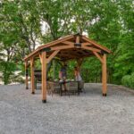 Backyard Discovery Norwood 20 ft. x 12 ft. All Cedar Wooden Carport Pavilion Gazebo with Hard Top Steel Roof Light Brown - Image 9