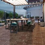 Topeakmart 27PCS Patio Deck Tiles Interlocking Wood Decking Floor Tiles 12 x 12in Brown for Outdoor & Indoor Patio Garden Deck Poolside - Image 2