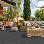 Goovilla Plastic Interlocking Deck Tiles, 9 Pack , 12"x12" Waterproof Outdoor Flooring All Weather Use, Patio Floor Decking Tiles for Porch Poolside Balcony Backyard, Dark Grey - Image 2