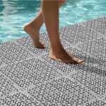 12 PCS Modular Interlocking Cushion, 12" x 12" Interlocking Rubber Floor Tiles with Hole Rubber Mats Drainage Mat, Non Slip Pool Deck Mat Outdoor for Drain Deck Pool Patio (Grey) - Image 8