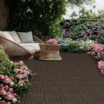 Yaheetech 27PCS Acacia Wood Interlocking Flooring Tiles Waterproof Flooring for Outdoor & Indoor Patio,Balcony,Garden,Poolside,12 × 12 in,Black - Image 2