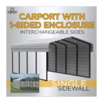 Arrow 1-Sided 20x29x7 Galvanized Steel Carport Kit - Eggshell (CPH202907ECL1) - Image 6