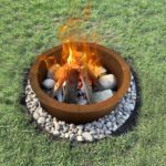 GJWCVL Fire Pit Ring Outdoor Wood Burning Fire Pit Liner 43.3 Inch Camping Fire Ring Corten Steel Firepit Ring Heavy Duty Campfire Ring Above or In-Ground for Bonfire Outdoor Backyard - Image 6