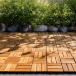 VICTORY RELAX Acacia Wood Decking Tiles 9PCS - Easy Snap Interlocking Deck Tiles for Patio Poolside Balcony Decor - All Weather Waterproof Flooring for Indoor & Outdoor (Round Joints) - Image 9
