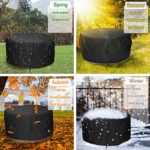 LBTING Fire Pit Cover, 48 inch Cover for 45-48 inch Round Firepit, Waterproof Windproof Dustproof UV-Resistant Heavy Duty Cover for Outdoor Patio Firepit Table - Black - Image 6