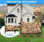 Tikimilor 4ft Firewood Rack Holder, Adjustable Heavy Duty Fire Log Stacker Stand for Fireplace, Outdoor Indoor Metal Wood Pile Storage Organizer, Patio Logs Stand tool, Black - Image 3