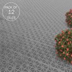 Pure Garden 12-Pack Polypropylene Interlocking Patio Deck Tiles - Weather-Resistant Outdoor Flooring for Balcony, Porch, and Garage (Gray) - Image 2