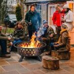 Yaheetech Fire Pit 36in Outdoor Wood Burning Fire Pits Wood Large Fire Bowl for Outside BBQ Bonfire Patio with Mesh Spark Screen, Poker and Rain Cover - Image 2