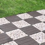 PURE ERA Natural Real Stone Interlocking Floor Deck Tiles Indoor Outdoor Use 12"x12" (4Pcs, 4 sq. Ft, Sliced Tan)- Great Upgrade to Patio Backyard Pathway - Image 3