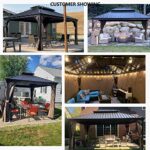 Patio Tree 10' x 12' Hardtop Aluminum Permanent Gazebo Outdoor Double Roof Gazebo Canopy with a Mosquito Net and Privacy Sidewalls - Image 6