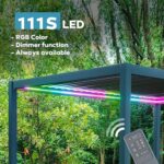 MIRADOR 111S LED Louvered Pergola Gazebo, 10Ft x 13Ft, Integrated LED Strip Lights, Full Aluminum Frame, Adjustable Roof, Outdoor, Durable, Charcoal - Image 2