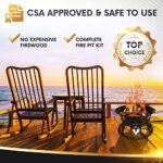 Project One Portable Outdoor Propane Fire Pit with Cover, Carry Kit, & Lava Rocks, 19-Inch Diameter 58,000 BTU, Diamond Pattern - Image 2