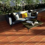 Solid Wood Interlocking Flooring Tiles (Pack of 10, 12" x 12"), Acacia Deck Tiles, Floor Tiles for Both Indoor and Outdoor Use, Waterproof All Weather, 9 Slat (12 x 12, 9 Slat) - Image 4