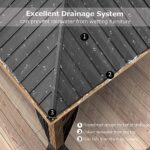 PURPLE LEAF 10' X 12' Outdoor Hardtop Gazebo for Patio Galvanized Steel Double Roof Permanent Canopy Teak Finish Coated Aluminum Frame Pavilion Gazebo with Netting - Image 6