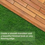 PrimeZone 16 PCS Solid Acacia Wood Border Trim for Interlocking Deck Tiles - 12" L Waterproof Side Pin End of Outdoor Flooring, Loop End Piece for Decking Floor, Natural - Image 3