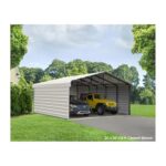 Arrow 3-Sided 20x24x9 Galvanized Steel Carport Kit - Eggshell (CPH202409ECL3) - Image 3