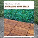 10 pcs Premium Acacia Wood Interlocking Decking Tiles – 12x12x0.9in Weatherproof Patio Flooring Outdoor – Interlocking Deck Tiles for Balcony, Backyar & Poolside, All-Weather Use (Golden Teak Finish) - Image 8