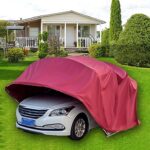 OTQEFTN Semi-Automatic Car Tent, Heavy-Duty Retractable and Foldable Mobile Carport, Fully Enclosed Sun and Rainproof Car Cover, Simple Outdoor Home Garage