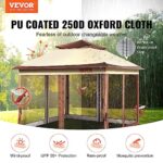 VEVOR Pop up Gazebo for 8-10 Person, with Mosquito Netting, Metal Frame, and PU Coated 250D Oxford Cloth, Outdoor Canopy Shelter for Patio, Backyard, Lawn, Garden, Deck, 11 x 11 FT, Brown - Image 2