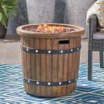 Christopher Knight Home Muriel Outdoor 25" Light-Weight Concrete Round Fire Pit 40K BTU, Dark Brown - Image 2