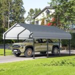 JY QAQA 12 x 15 FT Heavy Duty Metal Carport Kits with Galvanized Steel Roof, Metal Carport Canopy, Outdoor Car Tent Garage Shelter for Car, SUV, Truck and Boats - Image 8
