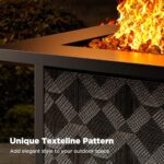 Ciays 32Inch Propane Fire Pit Table, 50,000 BTU Outdoor Gas Fire Pit Table CSA-Certified for Outside Patio with Removable Lid and Lava Rocks, Add Warmth and Ambience to Parties, Backyard, Garden - Image 3