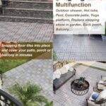 30 PCS Interlocking Deck Tiles, Solid Wood Patio Flooring Outdoor Waterproof, 12"x12"x0.8" Acacia Wood Tiles, Patio Tiles for Garden,Porch,Balcony,Poolside（Spiral & Grey - Image 5