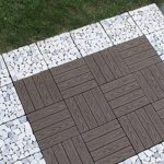 PURE ERA Natural Real Stone Interlocking Floor Deck Tiles Indoor Outdoor Use 12"x12" (4Pcs, 4 sq. Ft, Sliced Grey and White)- Great Upgrade to Patio Backyard Pathway - Image 4