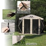 MCombo 10x10ft 5-Sided Pop-Up Gazebo Tent Only, Screened Outdoor Shelter with Netting, Quick Setup Patio Pavilion, No Wind Panels Included, 1024 (Tan, 10x10ft Pop-Up Gazebo Tent Only) - Image 8