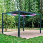 MIRADOR 111S LED Louvered Pergola Gazebo, 10Ft x 13Ft, Integrated LED Strip Lights, Full Aluminum Frame, Adjustable Roof, Outdoor, Durable, Charcoal - Image 6