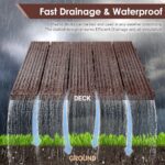 PrimeZone 54 PCS Plastic Interlocking Patio Deck Tiles - 12" x 12" Waterproof Indoor Outdoor Flooring, Patio Floor Decking for Balcony, Backyard, Garden & Poolside, All Weather Use, Dark Brown - Image 7