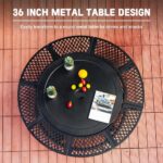 36 Inch Fire Pit with 2 Cooking Grills,Outdoor Wood Burning BBQ Firepit with Lid, 3-in-1 Outdoor Fire Pit for Backyard Deck Bonfire Patio Picnic(Black) - Image 3