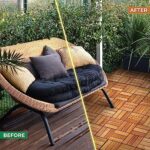 TAITIAT Solid Wood Interlocking Flooring Tiles (Pack of 10,12inx12in),Acacia Deck Tiles,Floor Tiles for Both Indoor and Outdoor Use,Waterproof All Weather(12 Slat,Natural Color) - Image 3
