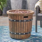 Christopher Knight Home Muriel Outdoor 25" Light-Weight Concrete Round Fire Pit 40K BTU, Dark Brown - Image 4
