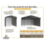 Arrow 3-Sided 12x29x9 Galvanized Steel Carport Kit - Eggshell (CPH122909ECL3) - Image 7