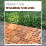 10 pcs Premium Acacia Wood Interlocking Decking Tiles – 12x12x0.9in Weatherproof Patio Flooring Outdoor – Interlocking Deck Tiles for Balcony, Backyar & Poolside, All-Weather Use (Golden Teak Finish) - Image 8